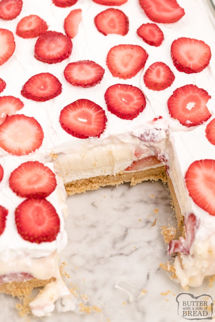 No bake strawberry layered dessert recipe