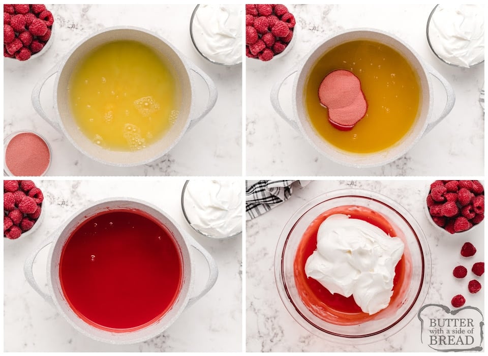 How to make creamy raspberry jello