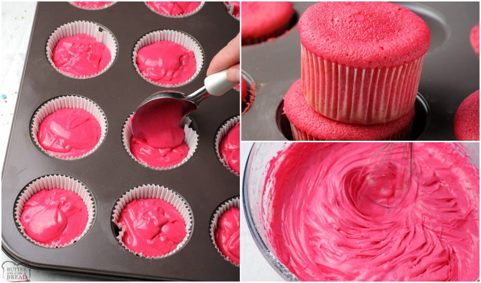 how to make Easy Homemade Pink Velvet Cupcakes recipe