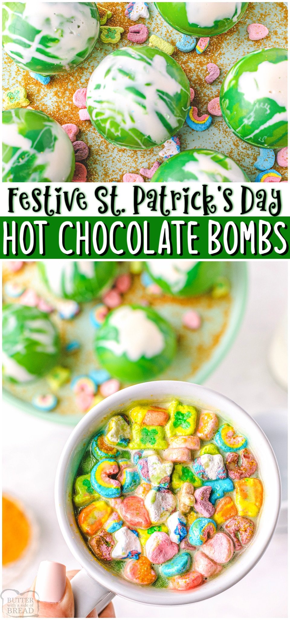 St Patrick's Day Hot Chocolate Bombs are a fun and festive way to enjoy your warm cocoa drink this holiday. With green spheres packed with colors, flavorful cocoa, and golden sugar sprinkles, every sip is as fun as it is tasty.