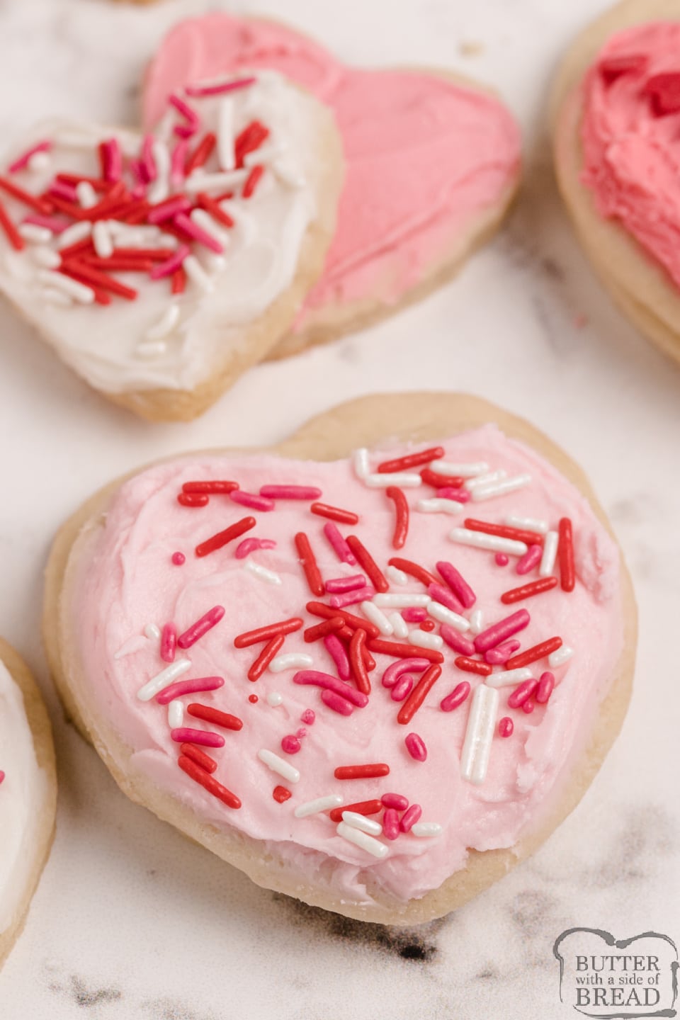 Valentines Sugar Cookies made with cream cheese
