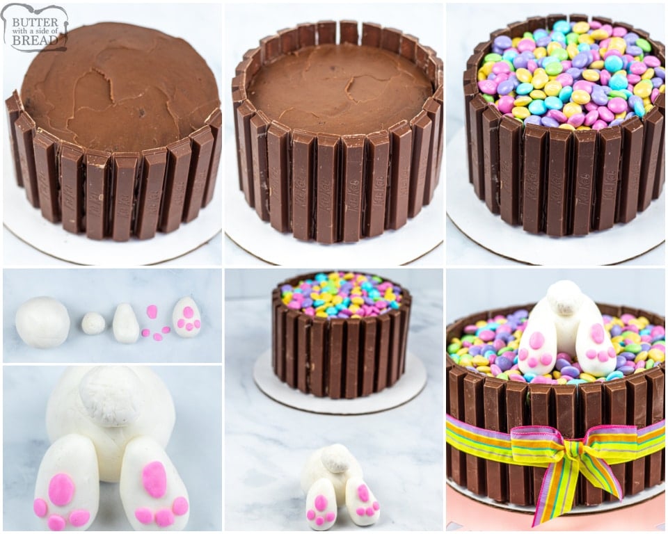 How to Make an Easter Bunny KitKat Cake