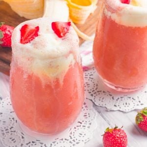 Strawberry Banana Ice Cream Float drinks