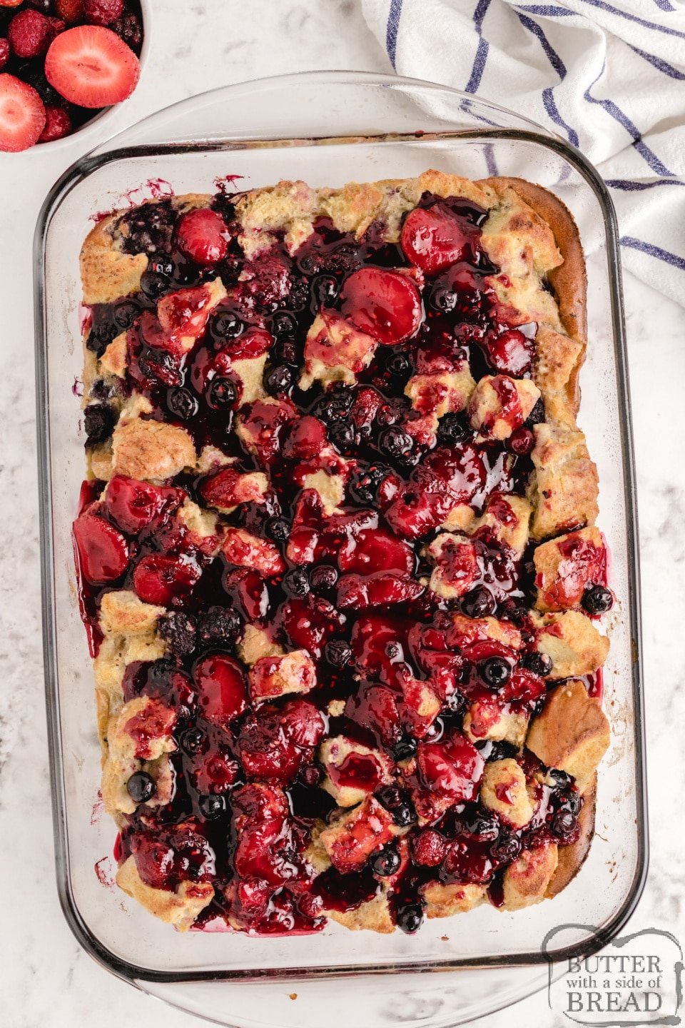 Baked french toast casserole with fresh berries