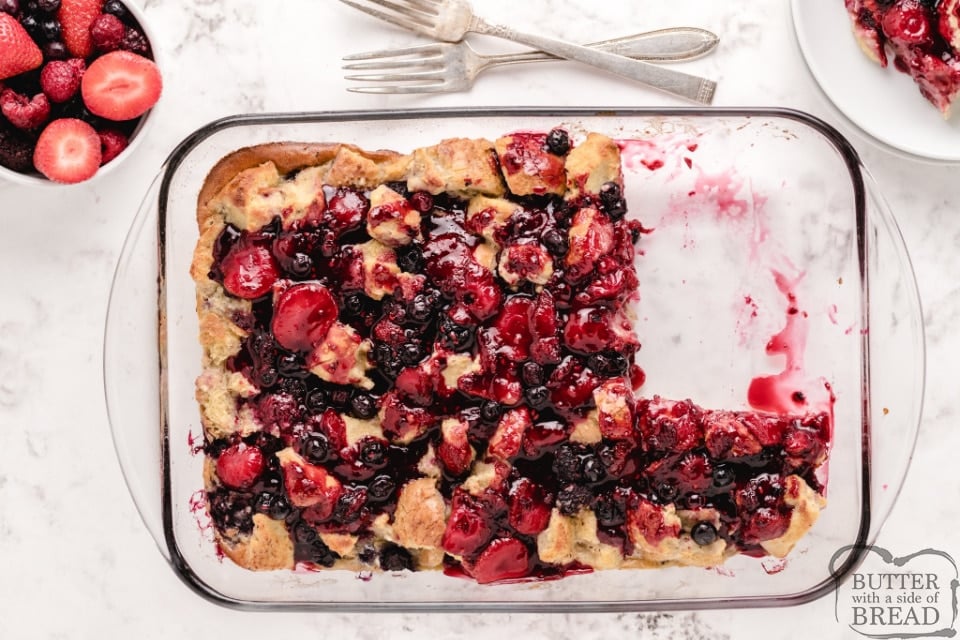 French toast casserole with mixed berries