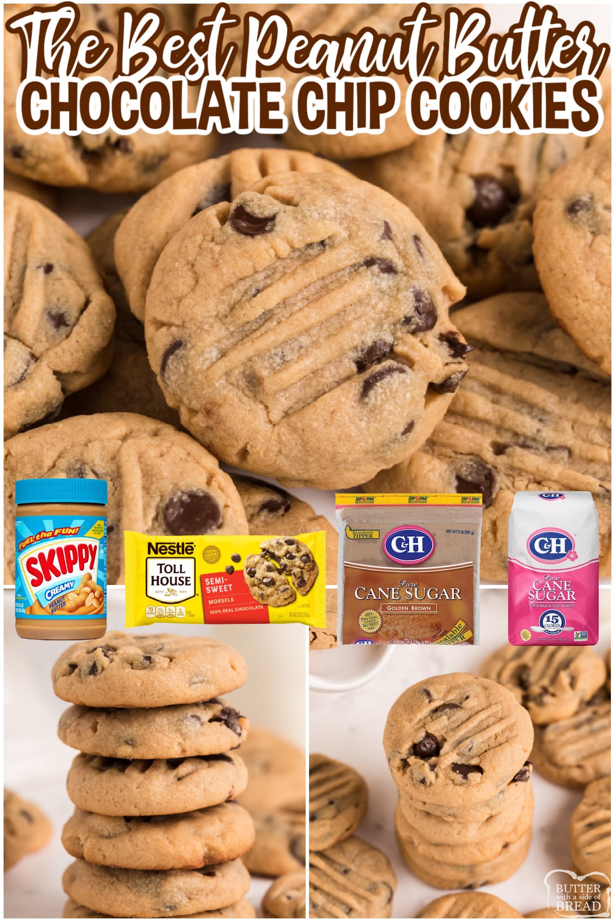 Peanut Butter Chocolate Chip Cookies are soft and chewy, and they turn out perfect every time! Add chocolate chips to this classic peanut butter cookie recipe to take these cookies to the next level!