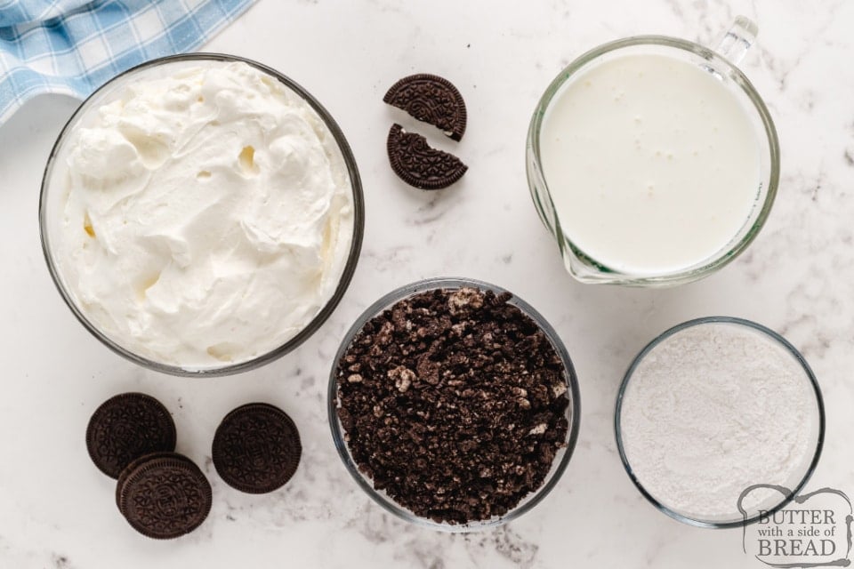 Ingredients in cookies and cream salad