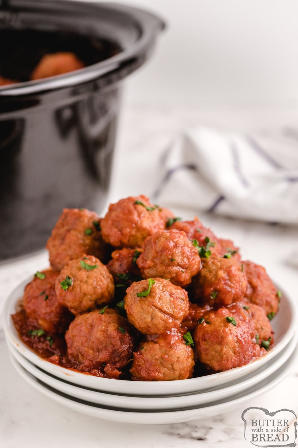 Crockpot Sweet and Sour Meatballs made with frozen meatballs and a simple homemade sweet and sour sauce. Sweet and Sour Meatballs are perfect for an appetizer or for a main dish! 