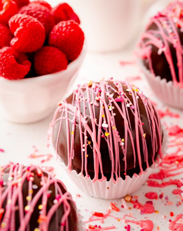 How to Make Raspberry Hot Chocolate Bombs step by step guide with photos