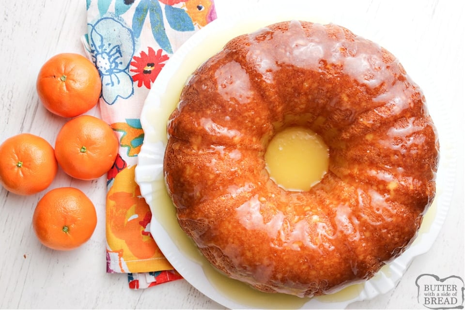 Orange Bundt cake with orange glaze