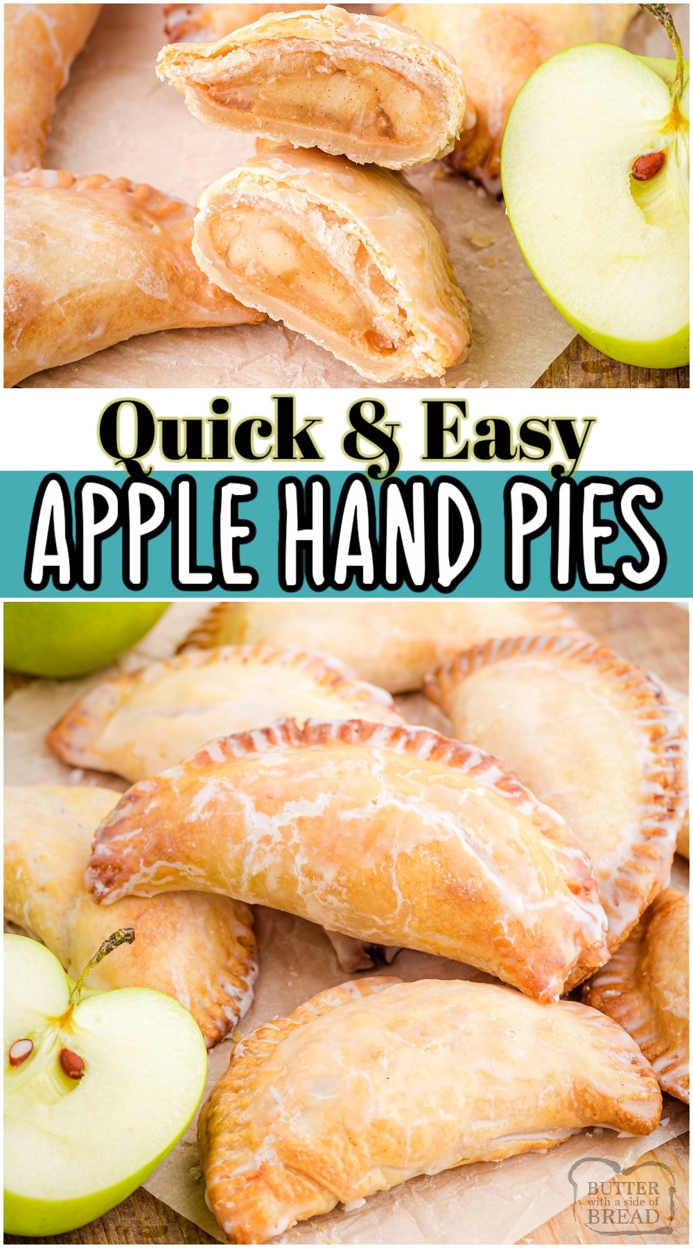 Easy Apple Hand Pies made with fried cinnamon apples, a buttery crust & topped with a simple glaze. These adorable apple hand pies are pure comfort food & taste just like individual apple pies.