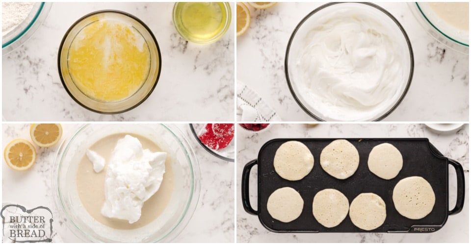 Step by step instructions on how to make lemon pancakes