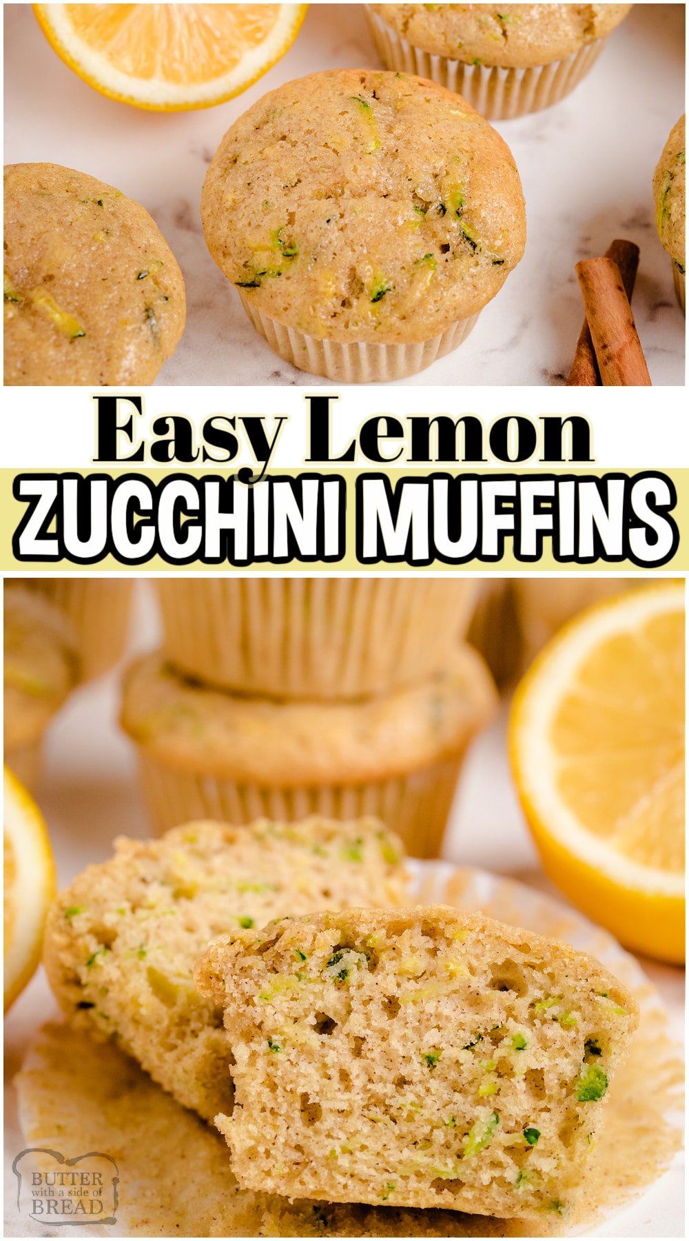 Tender Lemon Zucchini Muffins made with classic ingredients and fresh zucchini overflowing from the garden! Sweet homemade muffins spiced with vanilla and cinnamon & brushed with a tangy lemon glaze. 