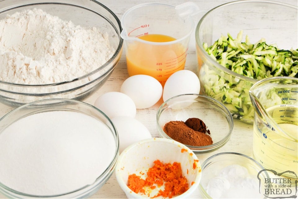Ingredients in Orange Zucchini Bread