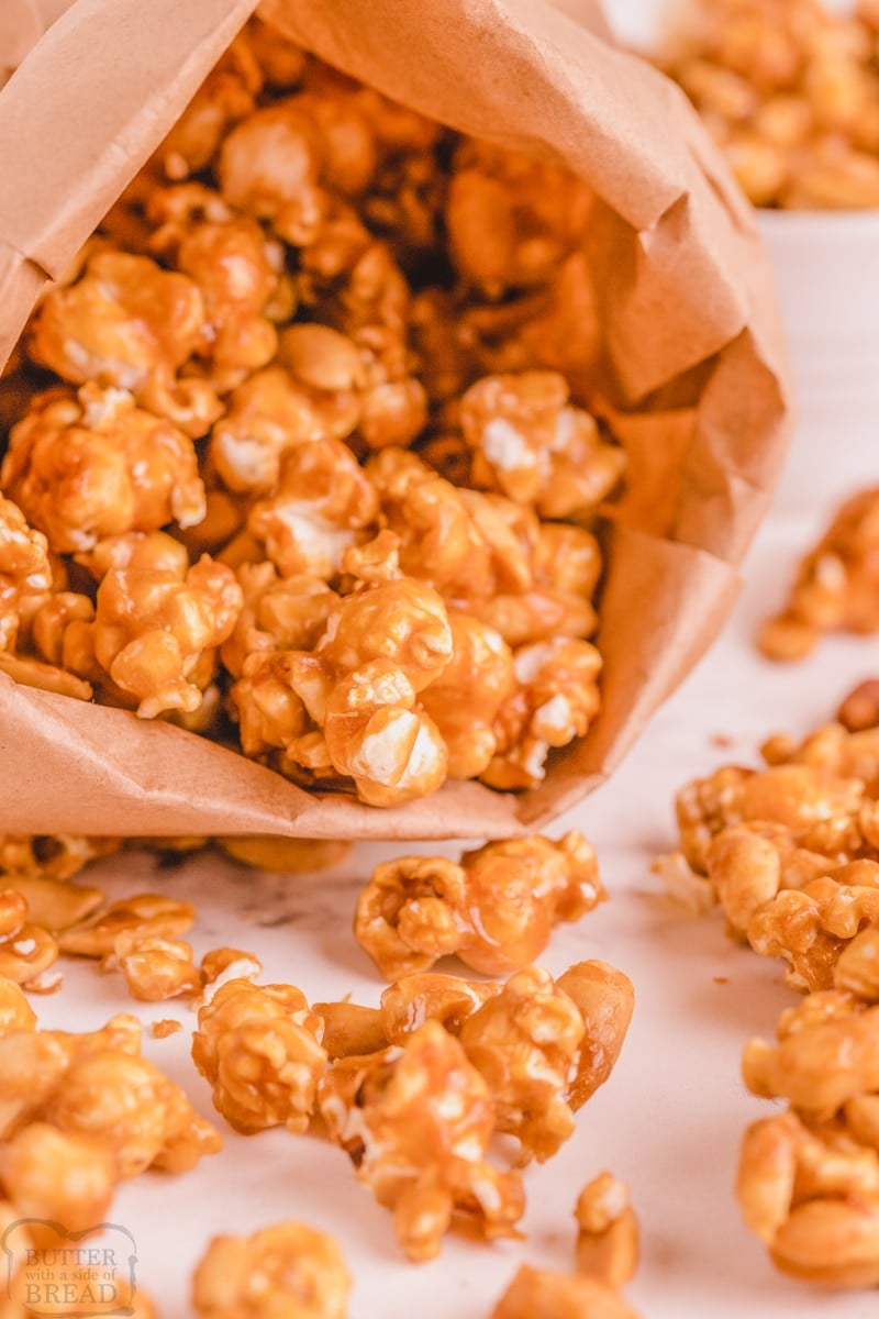 EASY HOMEMADE CARAMEL POPCORN - Butter with a Side of Bread