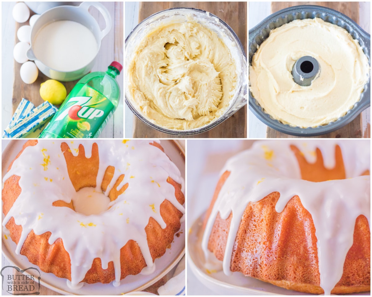 step by step photos for making 7-Up Pound Cake