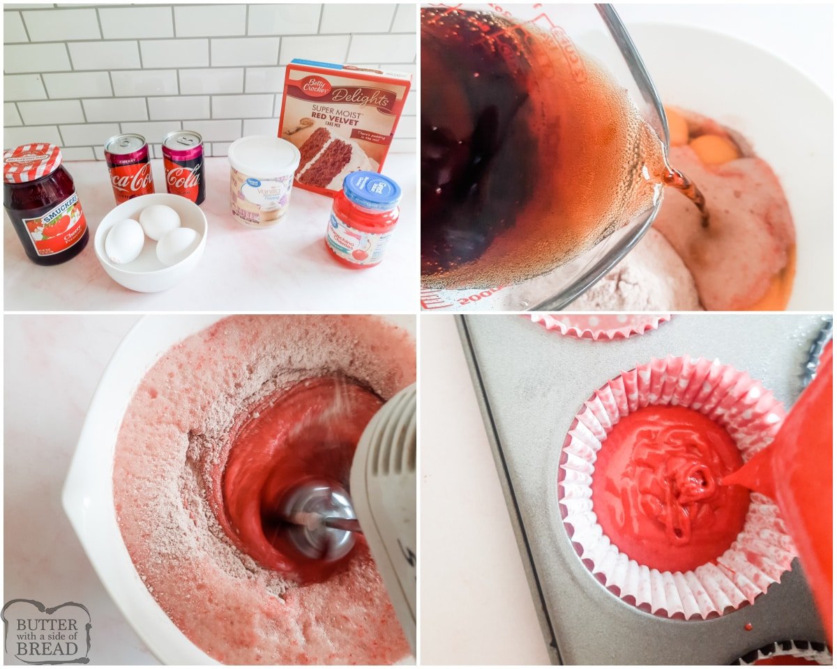 using cherry cola in a cake mix for cupcakes