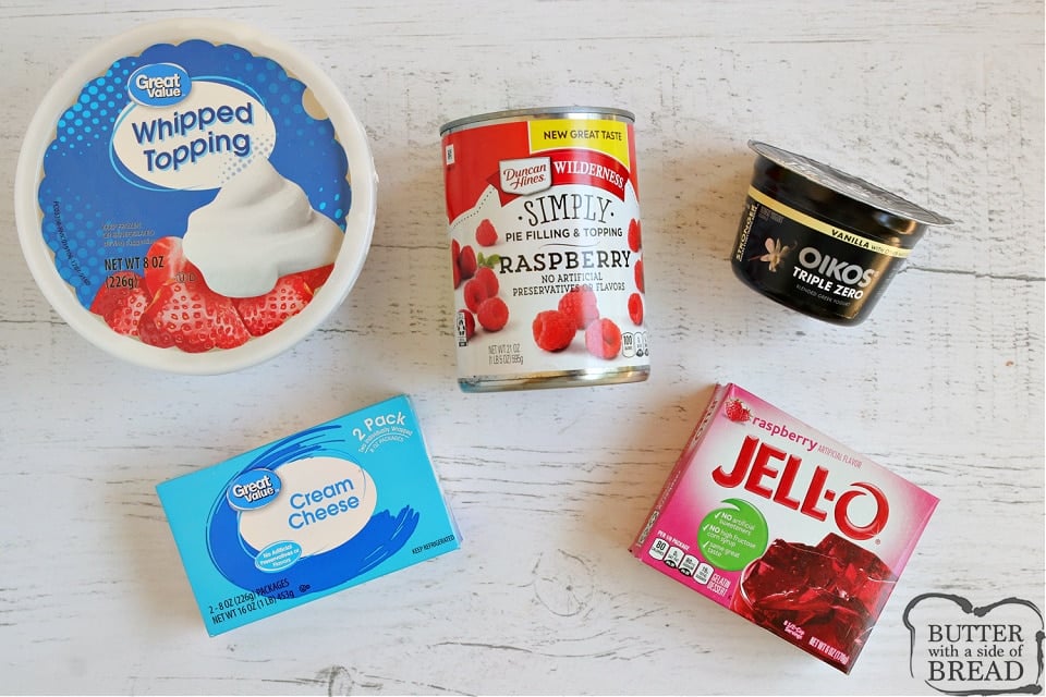 Ingredients in Raspberry Cheesecake Jello