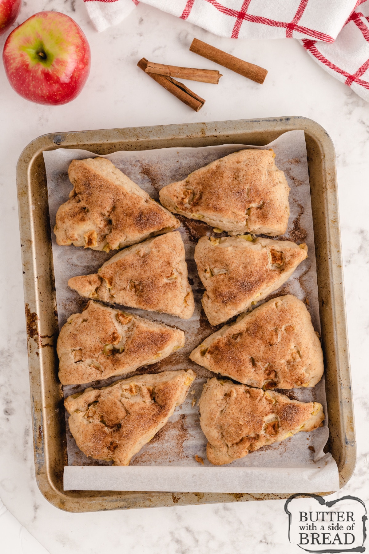 Apple Cinnamon Scones made with fresh apples and cream