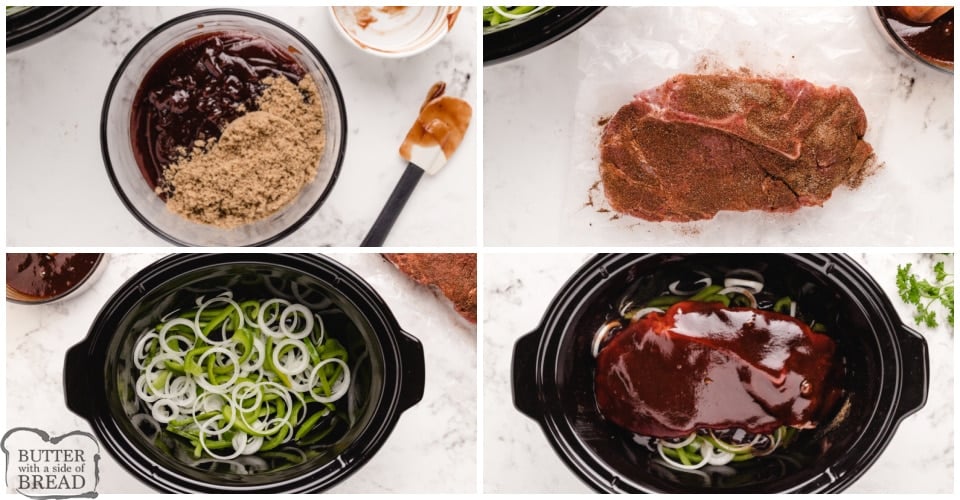 Step by step instructions on how to make Slow Cooker BBQ Pulled Pork