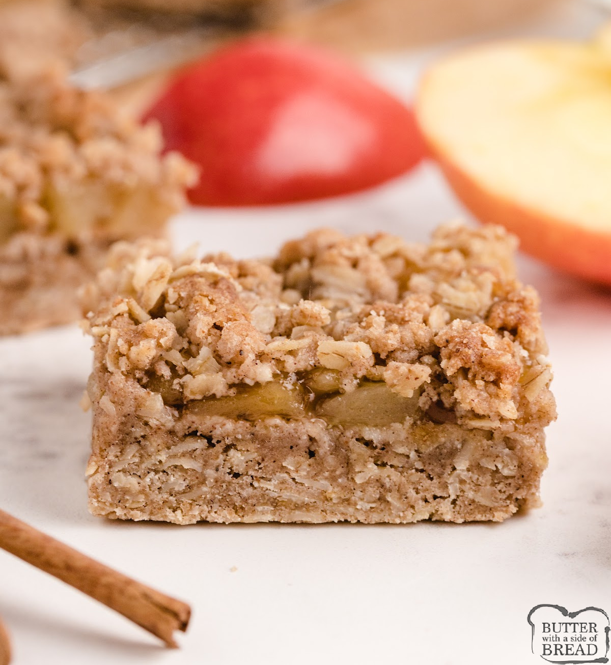 Cake Mix Apple Pie Bars are a quick & easy dessert made with cake mix, oats, butter, and apple pie filling. Tastes just like apple pie!