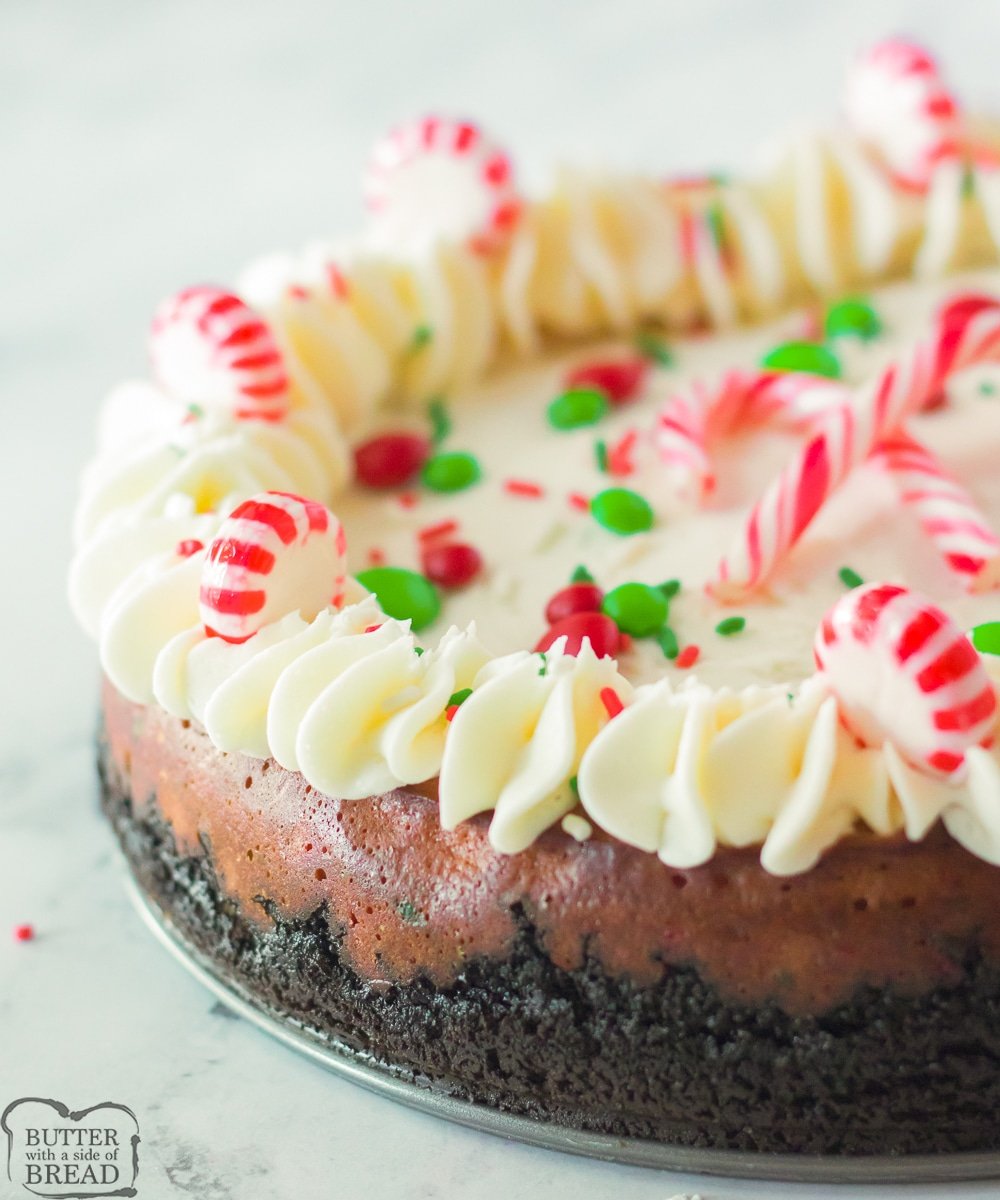 Peppermint Vanilla Christmas Cheesecake