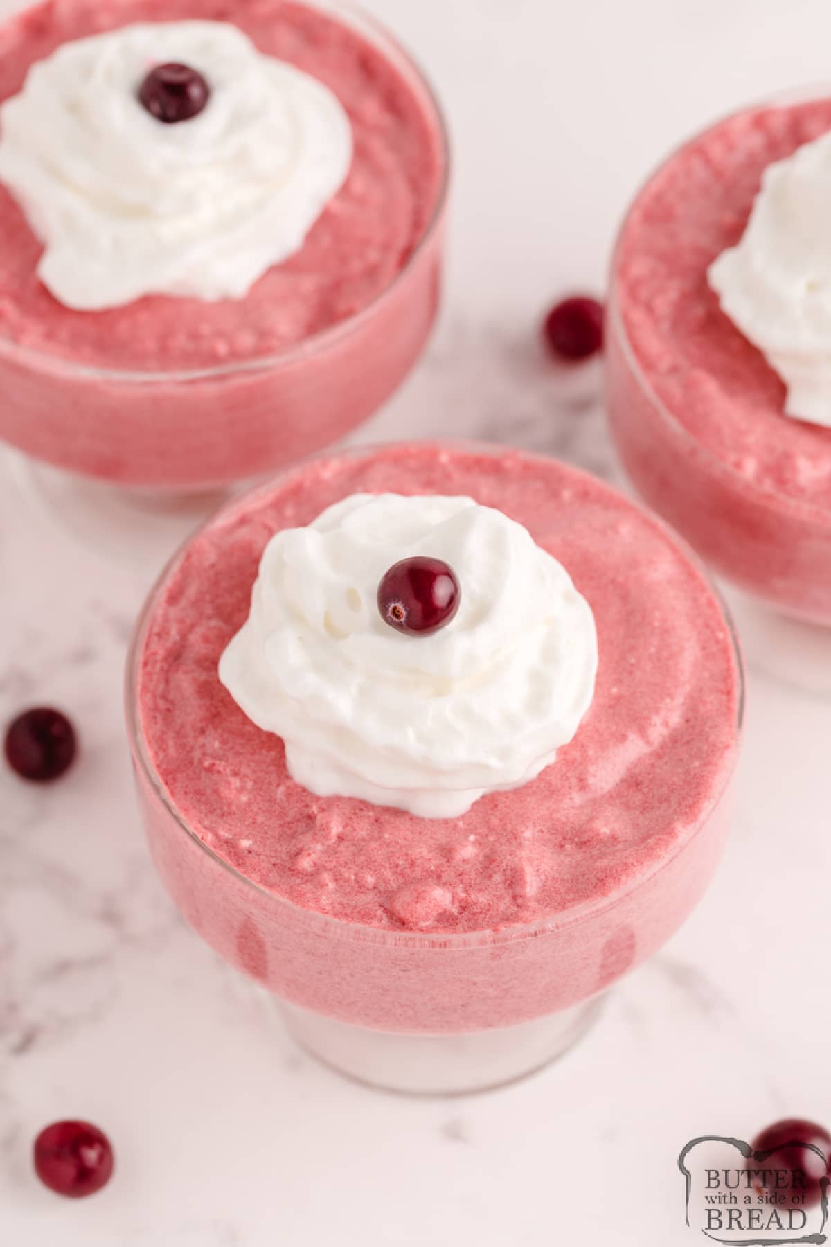 Cranberry mousse recipe made with jello and whipping cream 