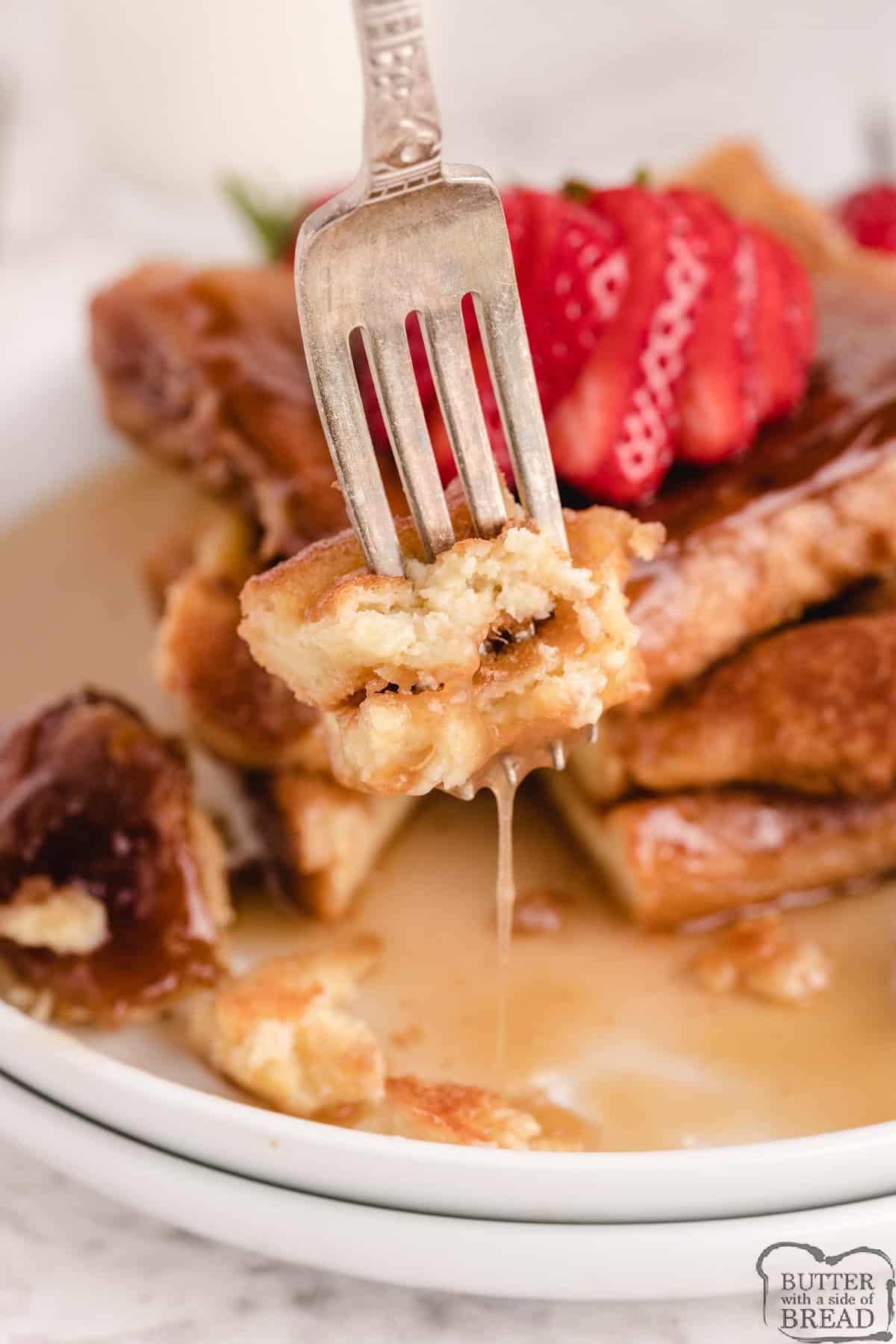 Forkful of french toast.