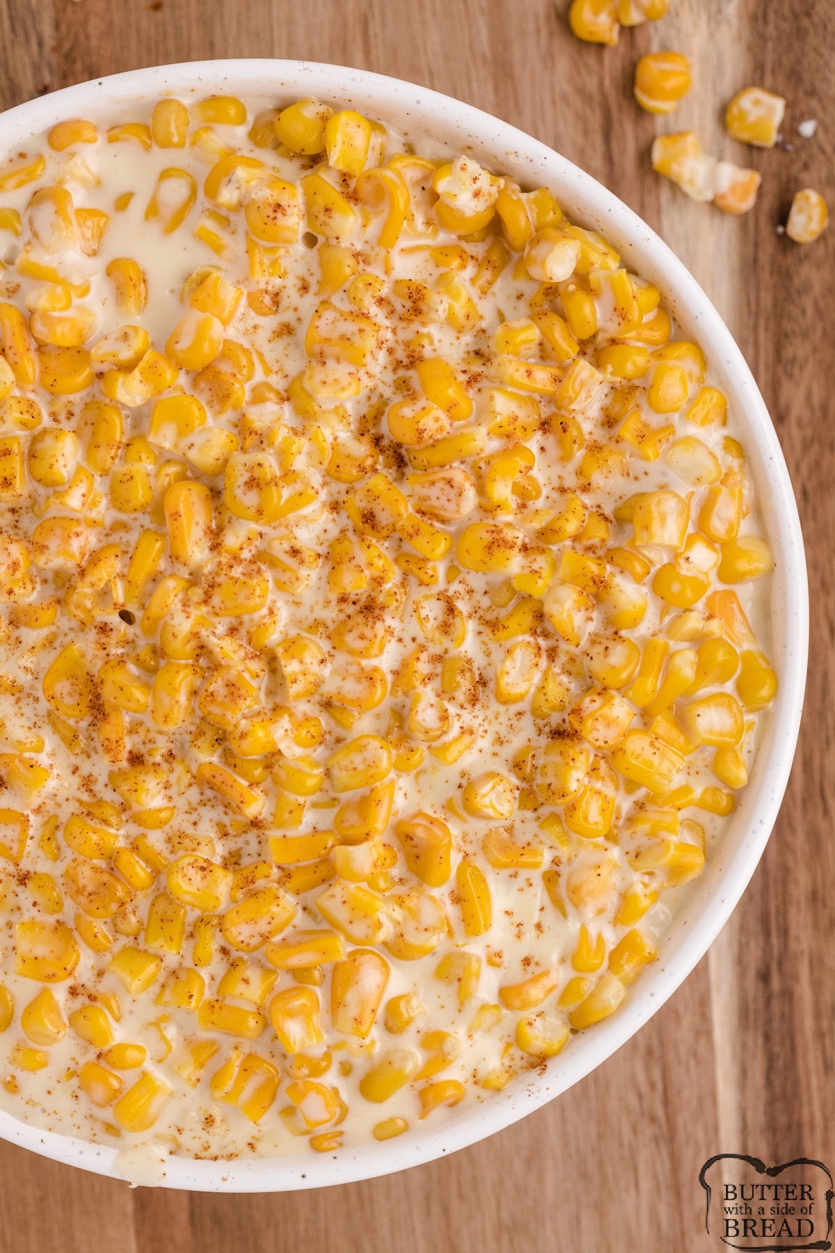 Creamed corn recipe made with whipping cream