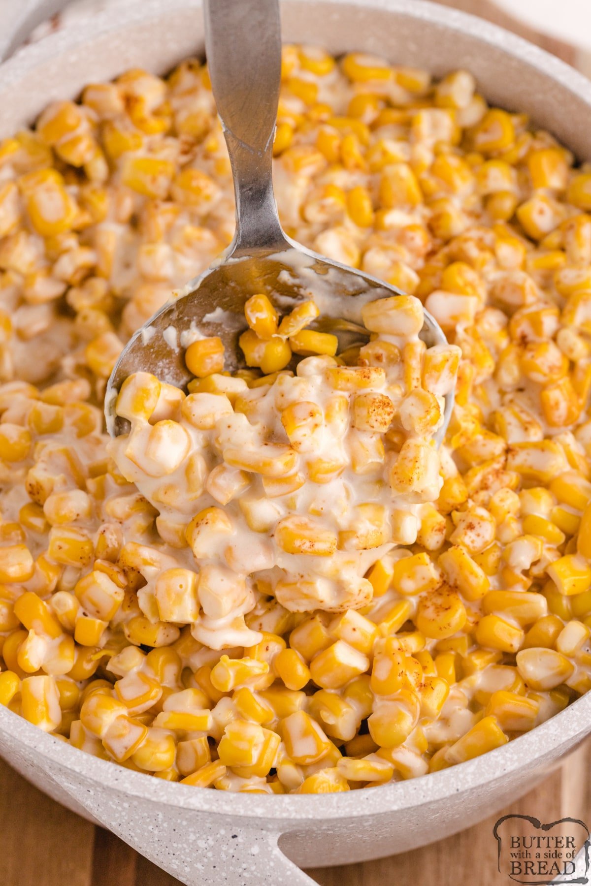 scoop of homemade Cream corn 
