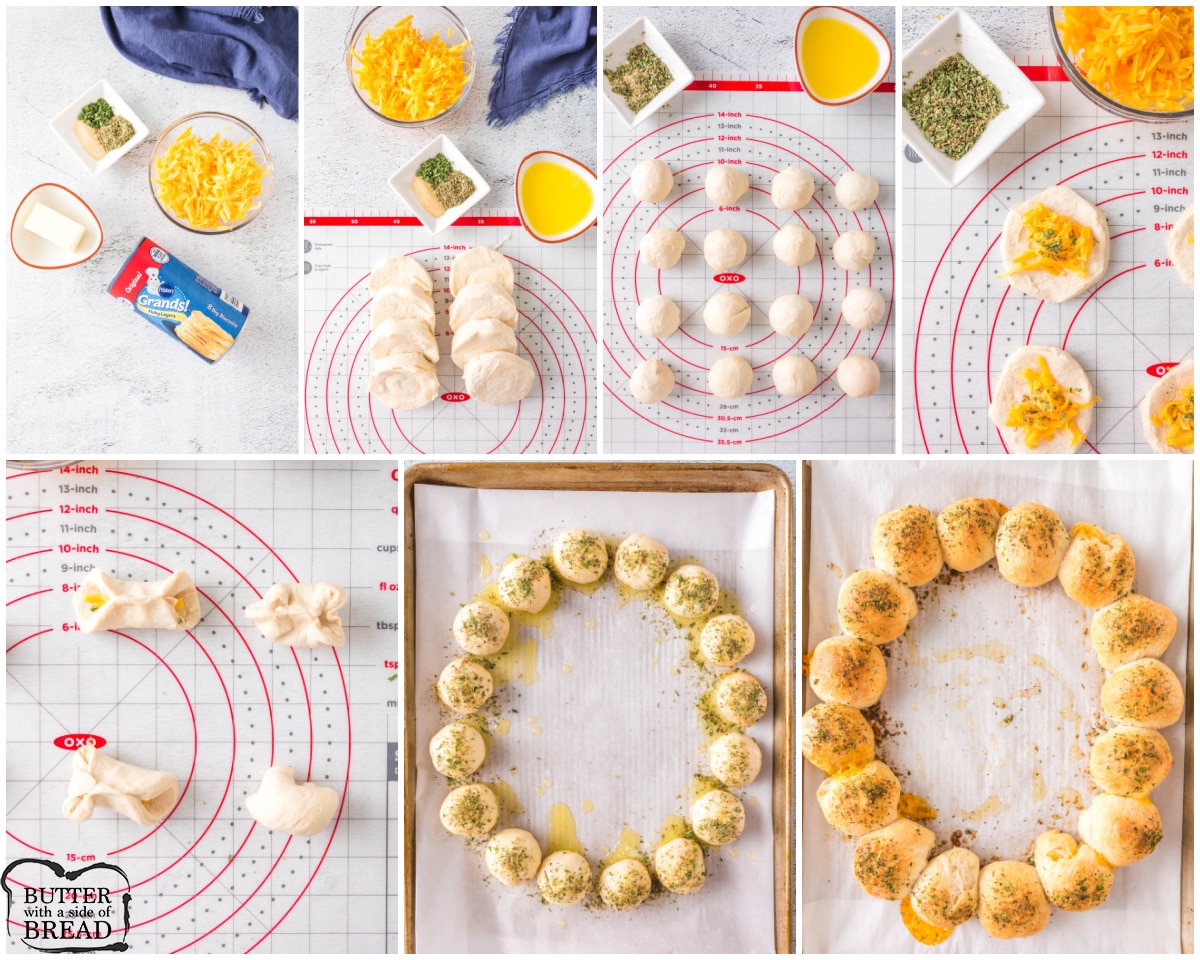 how to make a cheesy biscuit wreath