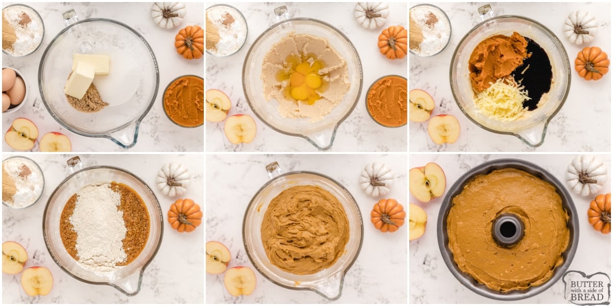 Step by step instructions on how to make Pumpkin Apple Gingerbread