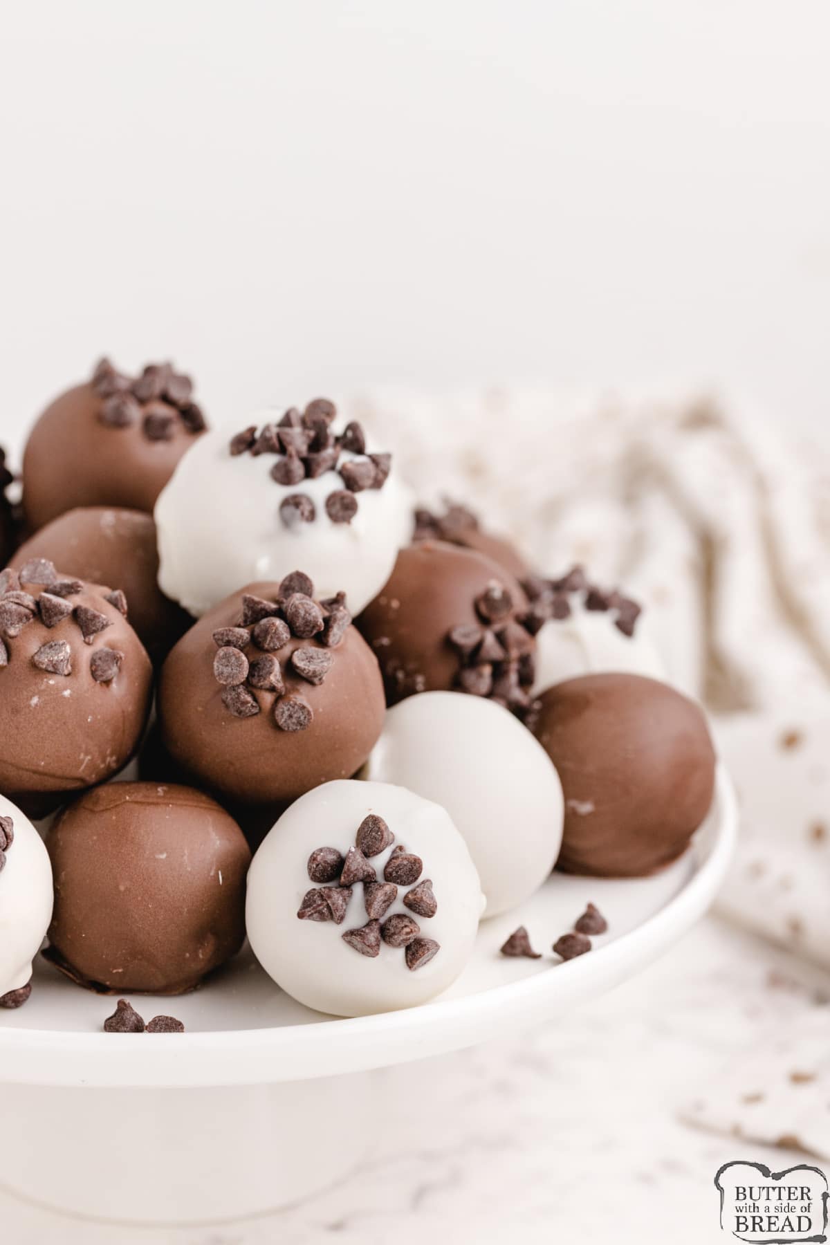 Edible cookie dough balls dipped in chocolate 