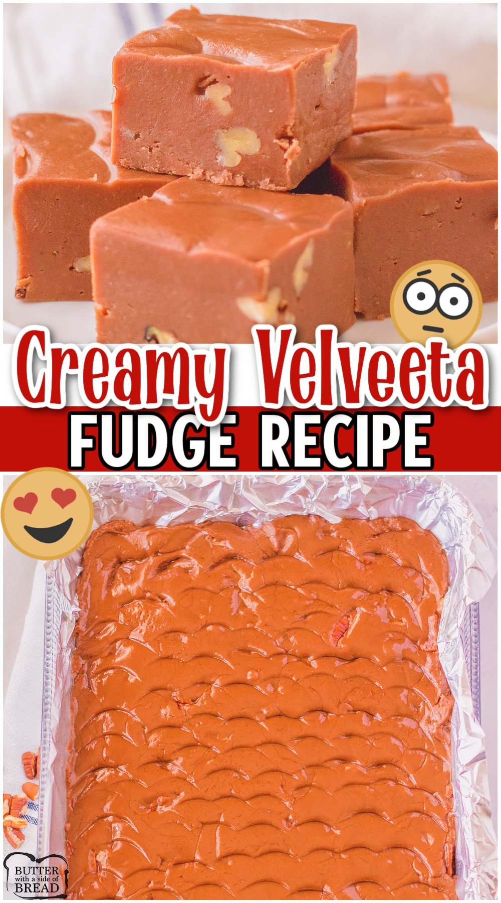 Creamy Velveeta Fudge recipe with amazing flavor & smooth texture! Made with velveeta! Yep! It's easy to make and combines two favorite ingredients: chocolate and cheese. What's not to love?