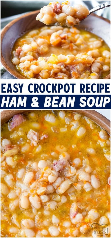 Crockpot Ham and Bean Soup recipe.PIN