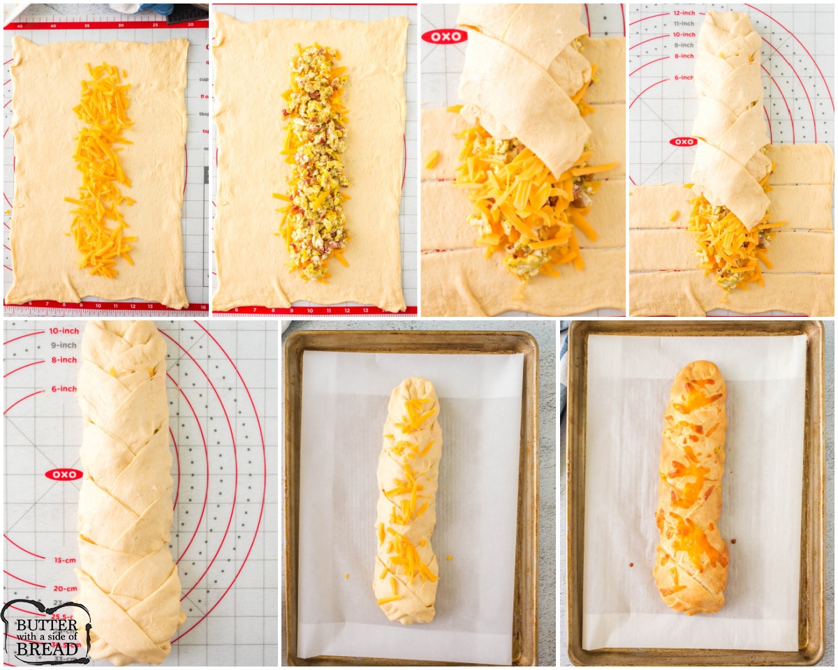 how to make a bacon and egg breakfast braid