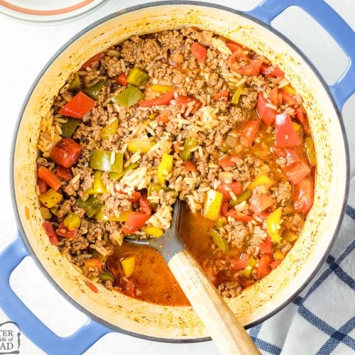 30 MINUTE STUFFED PEPPER SOUP - Butter with a Side of Bread