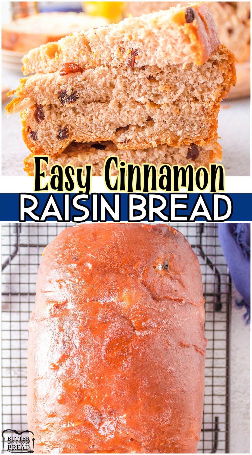 Easy Raisin Bread made with a simple yeast bread dough & filled with raisins and warm cinnamon spice! Easy to make Raisin bread recipe that is sure to become a family favorite! 