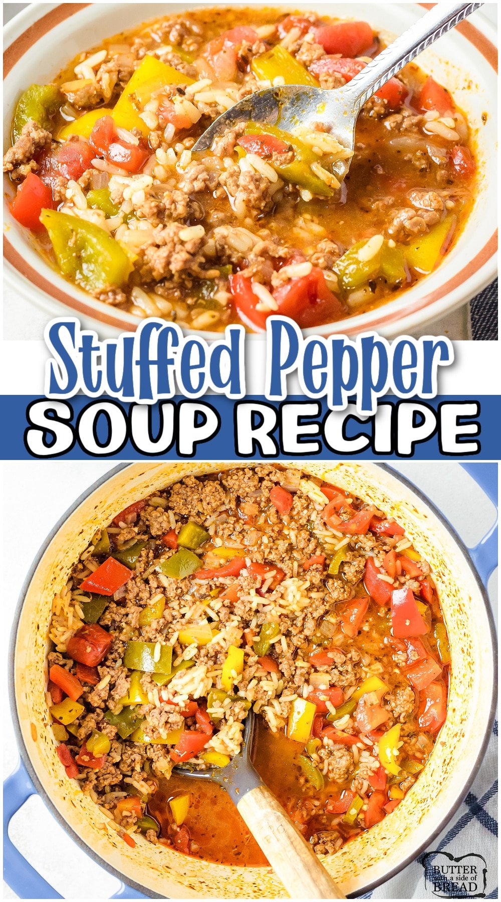 0 Minute Stuffed Pepper Soup is a flavorful meal made in just 30-minutes, it is perfect for family weeknight dinners. This hearty Stuffed Pepper Soup recipe is packed with juicy meat, rice, onions, and bell peppers. This soup is super filling and delicious, everyone will leave the dinner table satisfied.