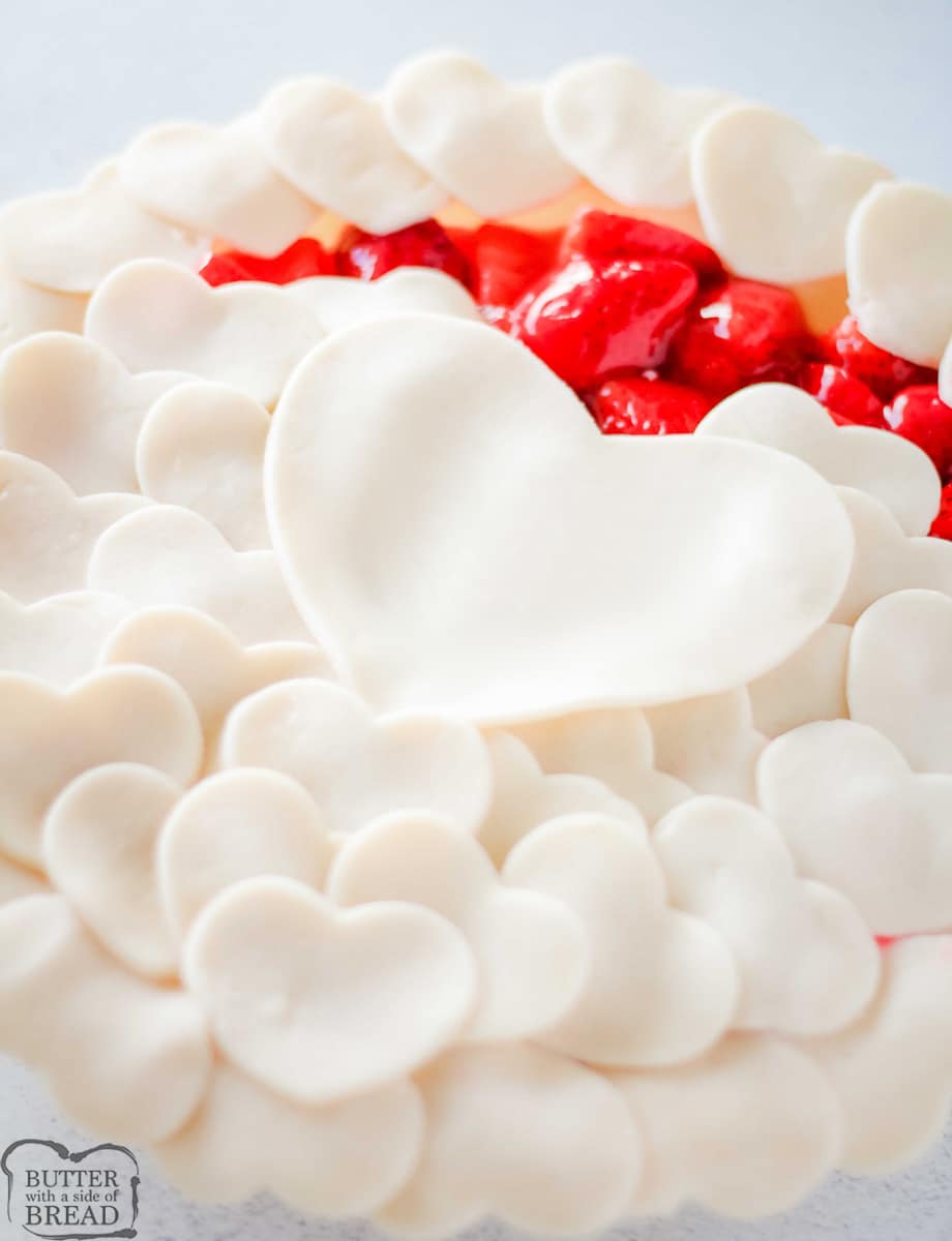 strawberry pie recipe with hearts for Valentine's Day