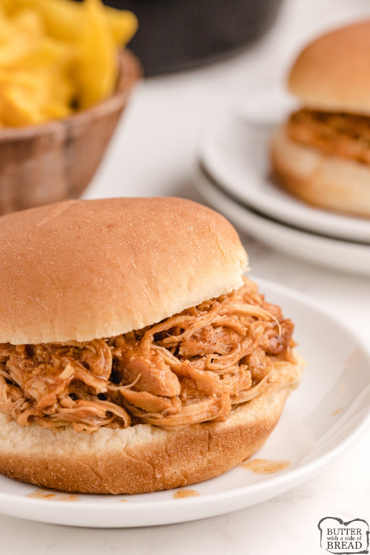 Slow Cooker Root Beer BBQ Chicken is made with chicken breasts, root beer and BBQ sauce - that's it! Tender, juicy barbecue chicken recipe that is perfect for sandwiches or served over rice. 