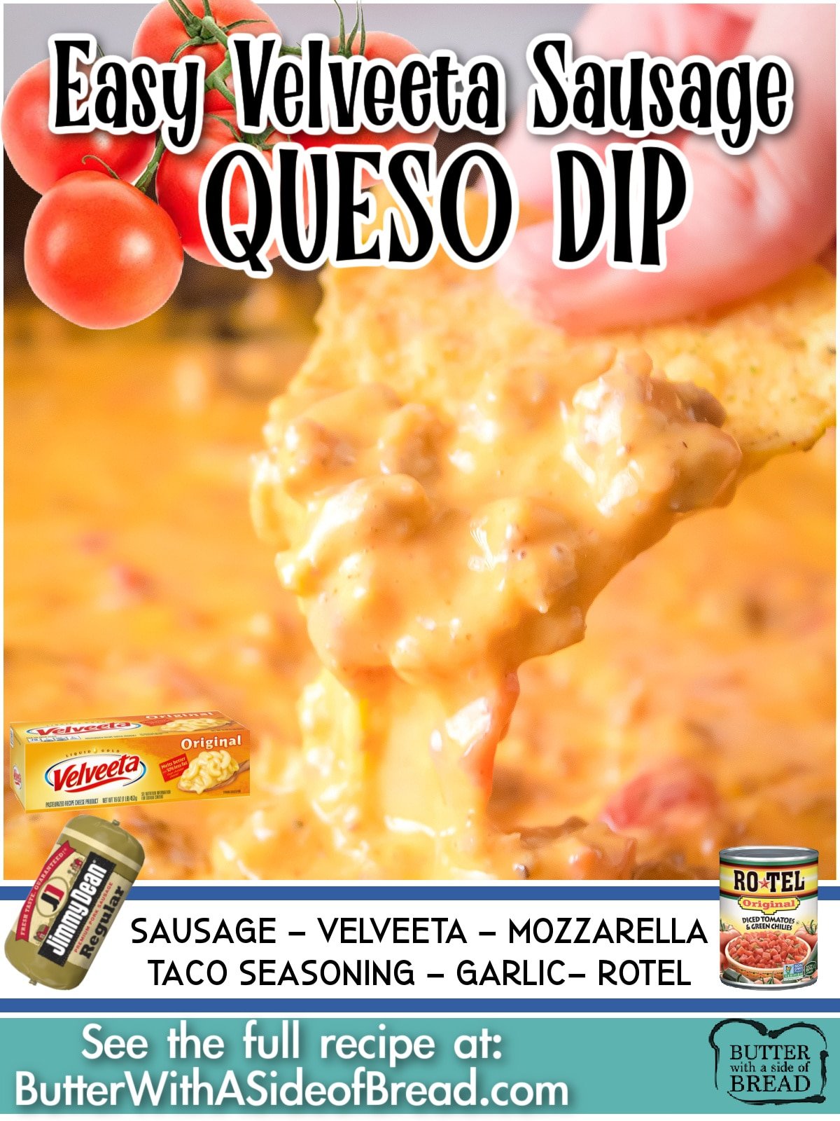Velveeta Sausage Queso Dip is an easy appetizer recipe perfect for game day! Flavorful sausage with creamy cheese & a kick of spice; our Queso Dip Recipe has got it all!