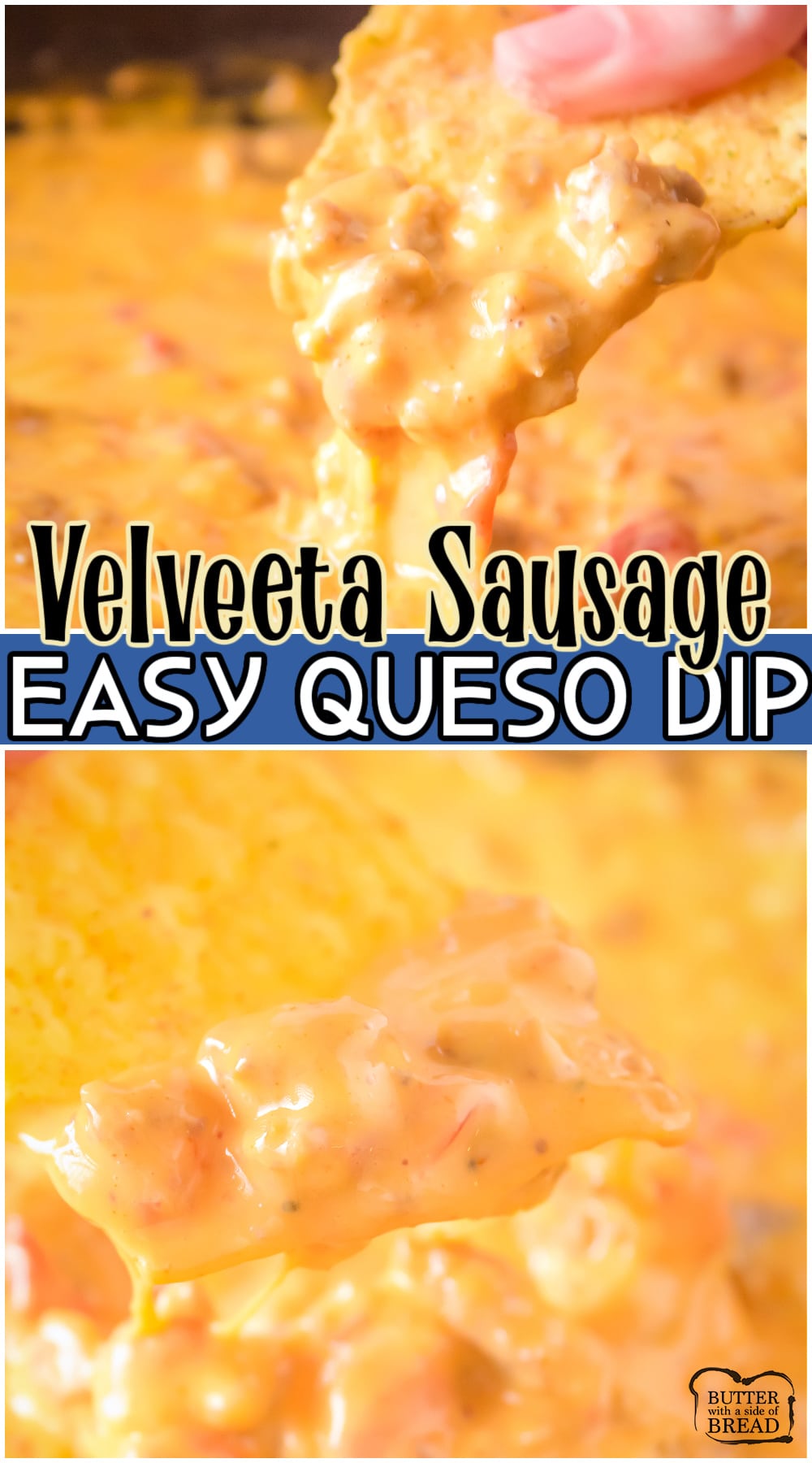 Velveeta Sausage Queso Dip is an easy appetizer recipe perfect for game day! Flavorful sausage with creamy cheese & a kick of spice; our Queso Dip Recipe has got it all!