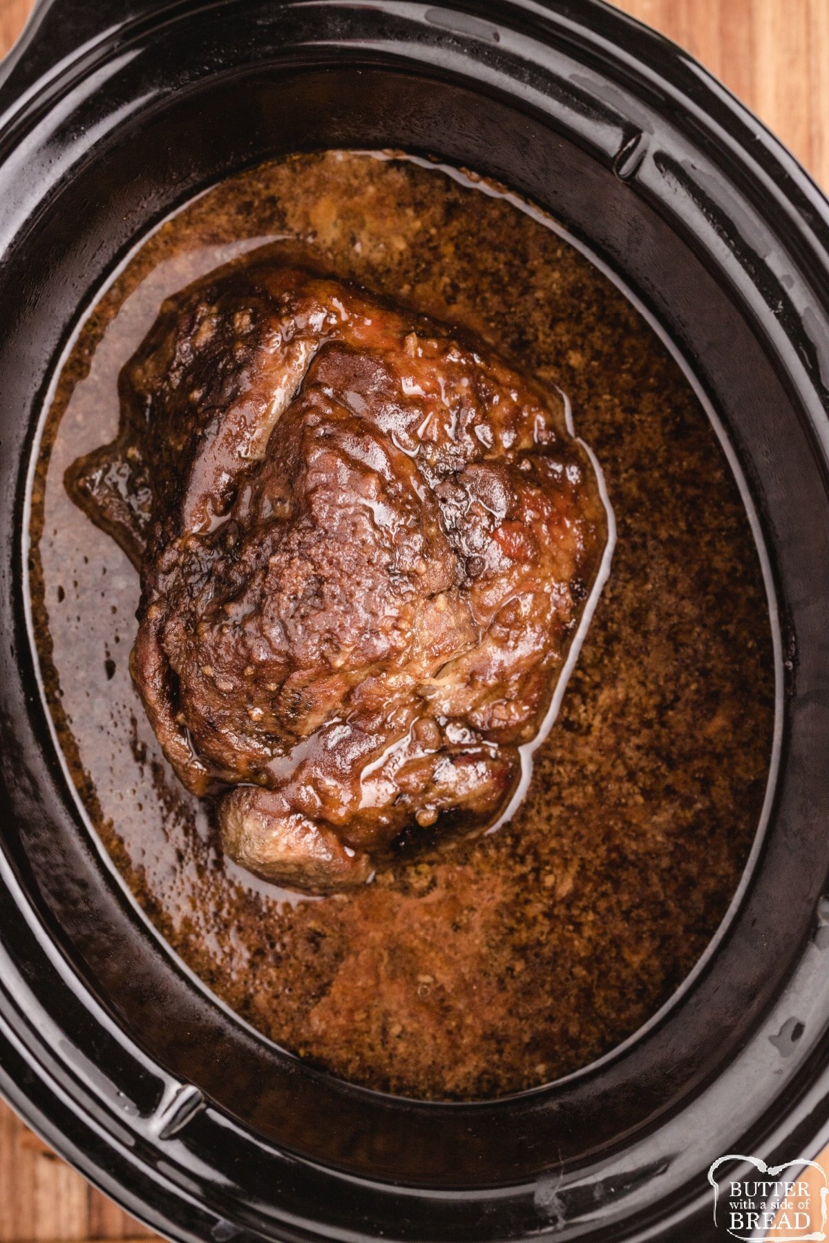 Pork Roast in crockpot with brown sugar and cinnamon