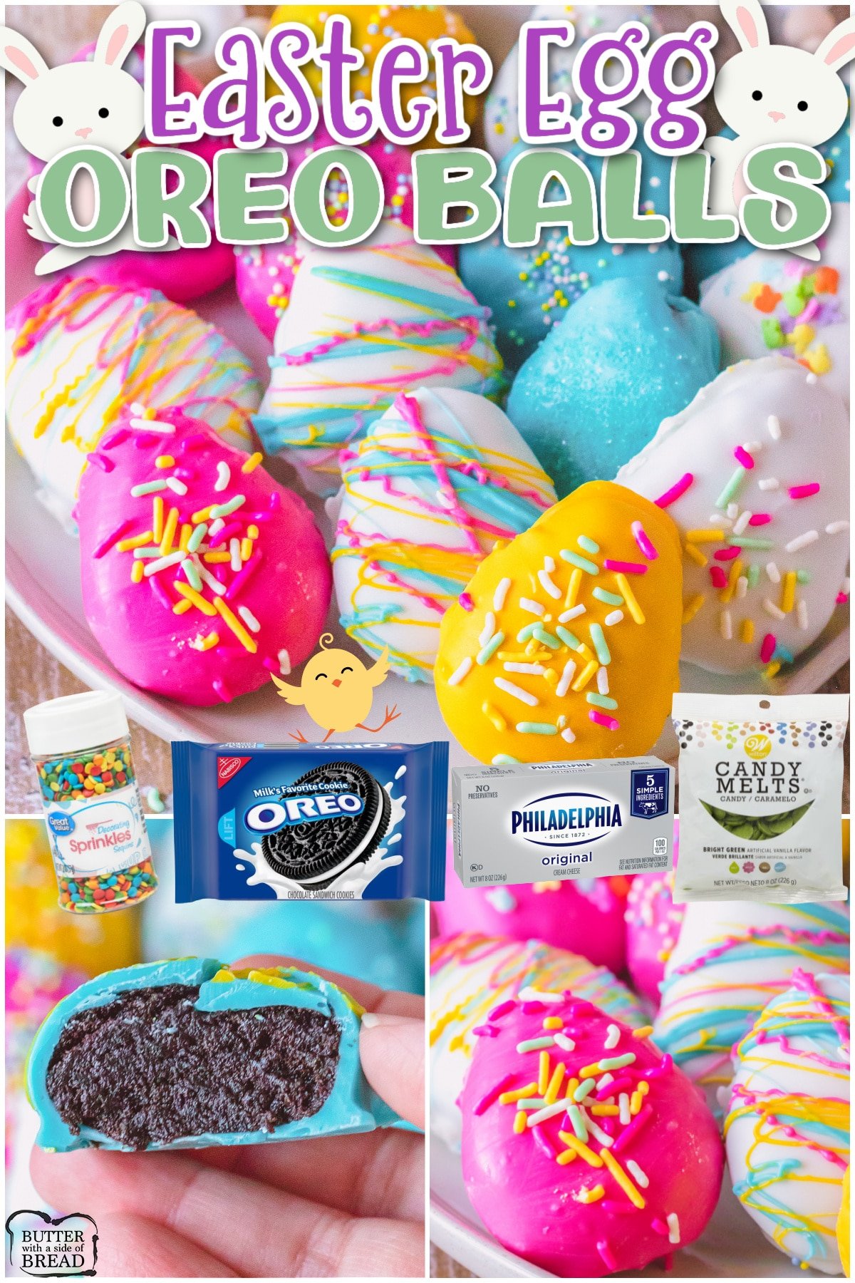 Easter Egg Oreo Balls made quick & easy with just 4 ingredients! Perfect no-bake Easter treat that everyone loves! 