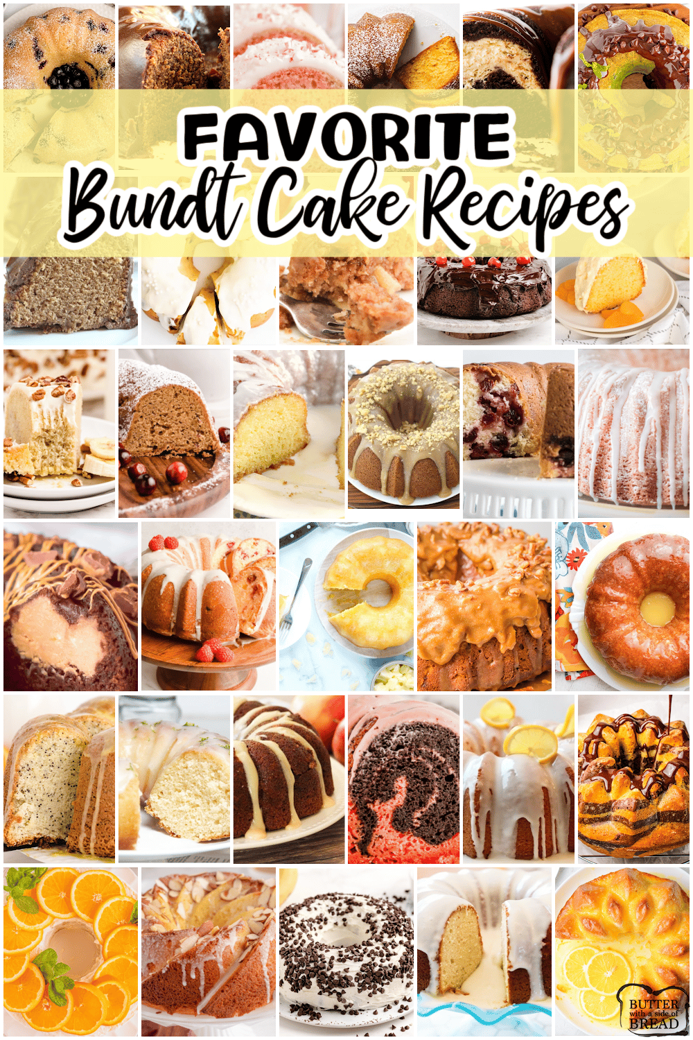 A fantastic collection of THE BEST bundt cake recipes! From summer barbecues to holiday parties, this tried and true collection of our favorite bundt cake recipes is one to save!