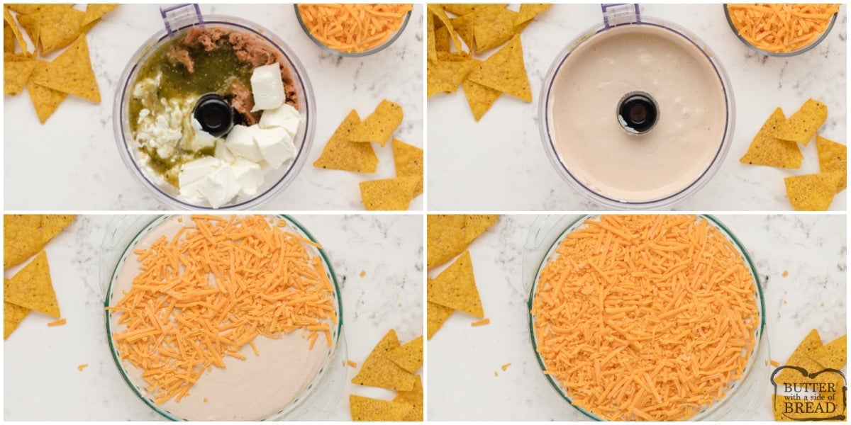 Step by step instructions on how to make Green Chile Bean Dip