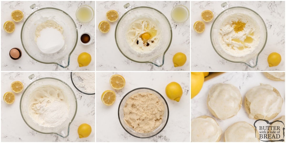Step by step instructions on how to make lemon cream cheese cookies