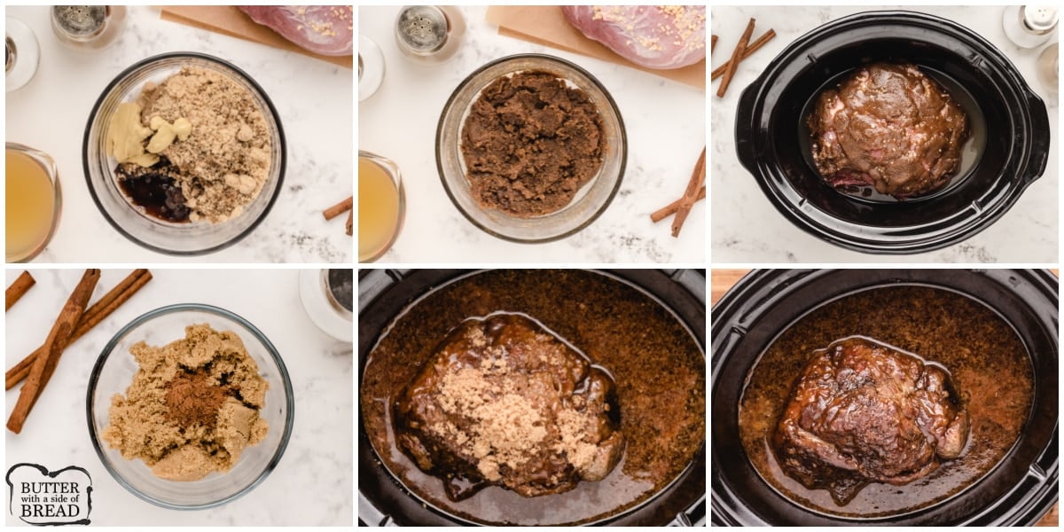 Step by step instructions on how to make Slow Cooker Brown Sugar Cinnamon Pork Roast
