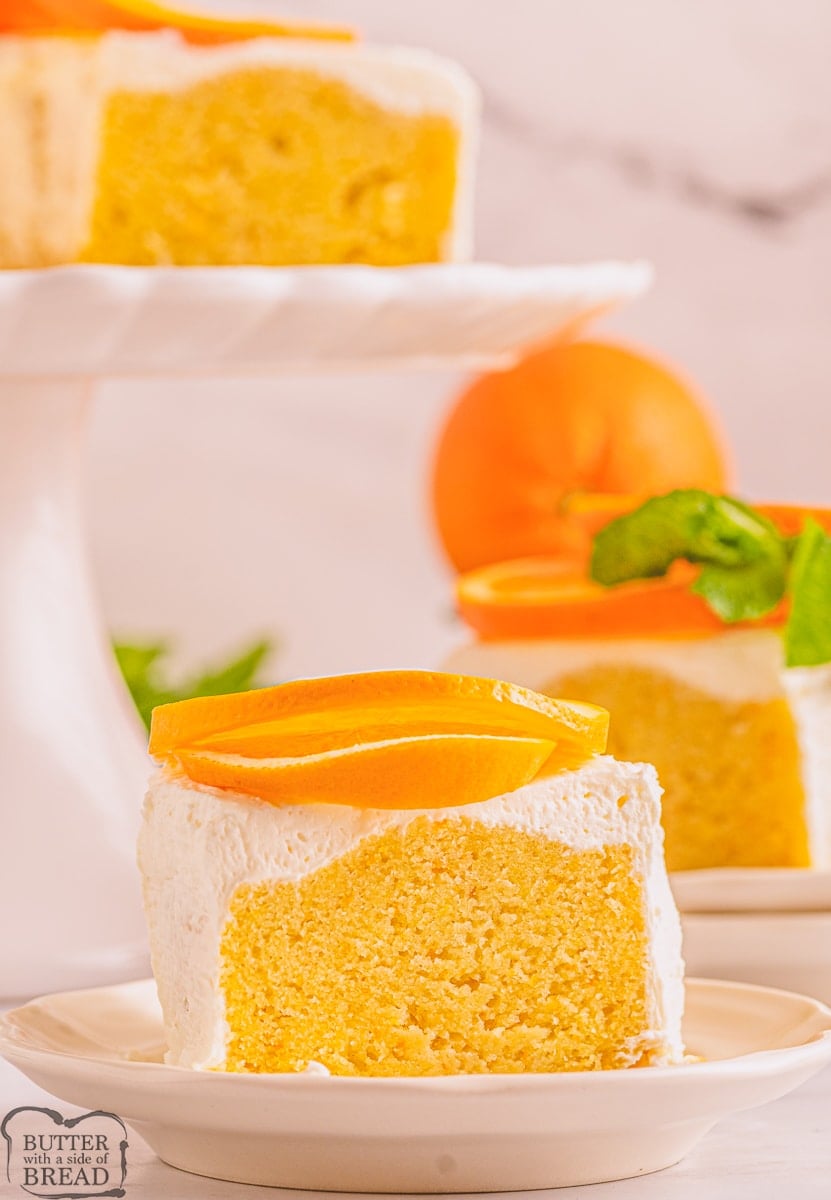 slice of orange bundt cake